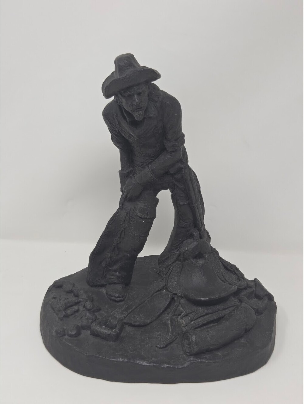 Michael Garman Trail Master Sculpture Signed Dated 1983 Western Figure Statue